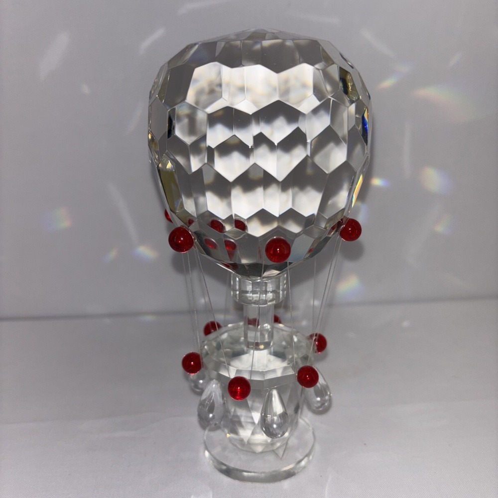 Vintage Shannon Crystal Designs Ireland Faceted Hot Air Balloon Paperweight
